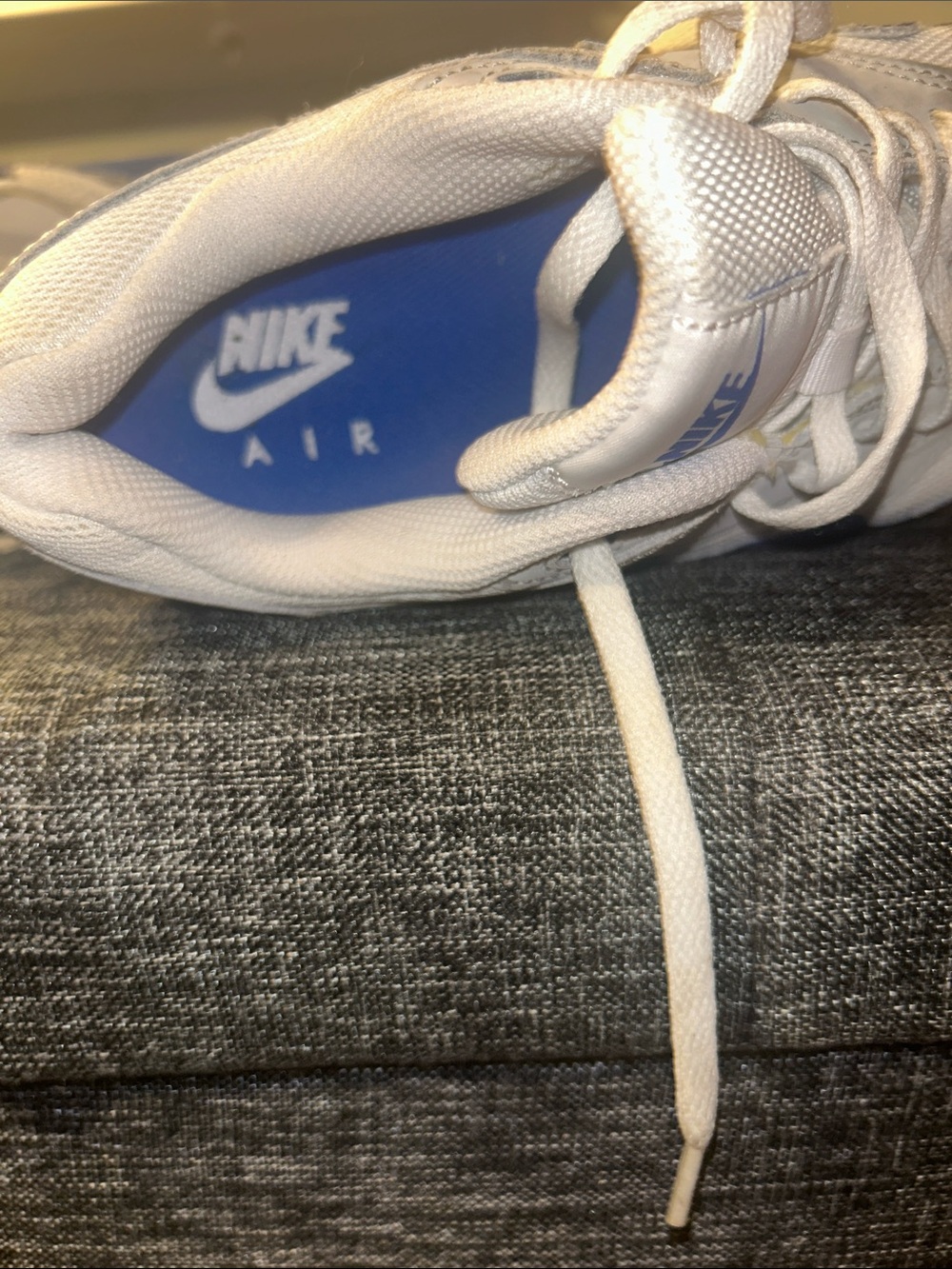 Nike Kids White and Royal Blue Low-Top Sneakers